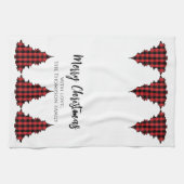 Red Buffalo Kariert Frohe Weihnachten Custom Geschirrtuch (Horizontal)