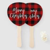 Red Buffalo Kariert & Frohe Weihnachten |Persönlic Fächer (Vorne und Hinten)