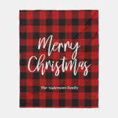 Red Buffalo Kariert & Frohe Weihnachten |Persönlic Fleecedecke (Vorderseite)