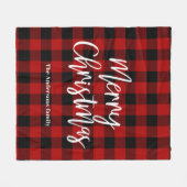 Red Buffalo Kariert & Frohe Weihnachten |Persönlic Fleecedecke (Vorderseite (Horizontal))