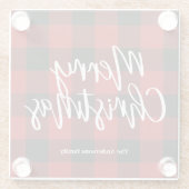 Red Buffalo Kariert & Frohe Weihnachten |Persönlic Glasuntersetzer (Rückseite)