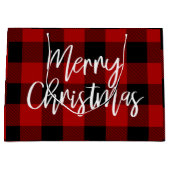 Red Buffalo Kariert & Frohe Weihnachten |Persönlic Große Geschenktüte (Vorderseite)