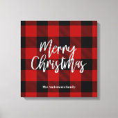 Red Buffalo Kariert & Frohe Weihnachten |Persönlic Leinwanddruck (Vorderseite)