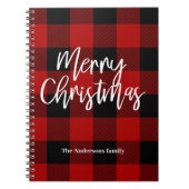 Red Buffalo Kariert & Frohe Weihnachten |Persönlic Notizblock (Vorderseite)