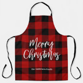 Red Buffalo Kariert & Frohe Weihnachten |Persönlic Schürze (Vorderseite)