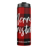 Red Buffalo Kariert & Frohe Weihnachten |Persönlic Thermosbecher (Vorderseite)