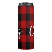 Red Buffalo Kariert & Frohe Weihnachten |Persönlic Thermosbecher (Rückseite)