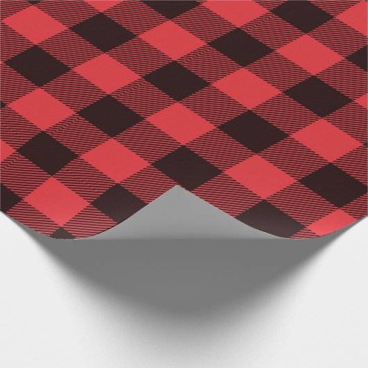 Red Buffalo Kariert Geschenkpapier (Ecke)