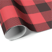 Red Buffalo Kariert Geschenkpapier (Rolleneckpunkt)