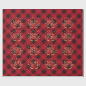 Red Buffalo Kariert Gold Snowflakes Frohe Weihnach Geschenkpapier (Flach)