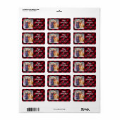 Red Buffalo Kariert Happy HOWLidays Custom Foto Adressaufkleber (Vorne)