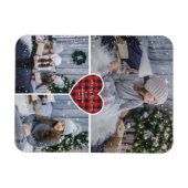 Red Buffalo Kariert Heart Snow Foto Frohe Weihnach Magnet (Horizontal)