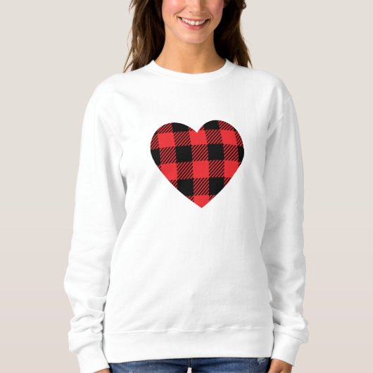 Red Buffalo Kariert Heart Sweatshirt (Vorderseite)