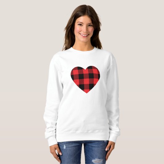 Red Buffalo Kariert Heart Sweatshirt (Vorne ganz)