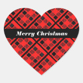 Red Buffalo Kariert Herzsticker Herz-Aufkleber (Vorderseite)