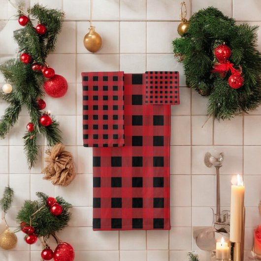 Red Buffalo Kariert Holiday Bath Handtuch Badhandtuch Set