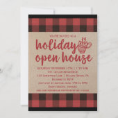 Red Buffalo Kariert Holiday Open House Einladung (Vorderseite)