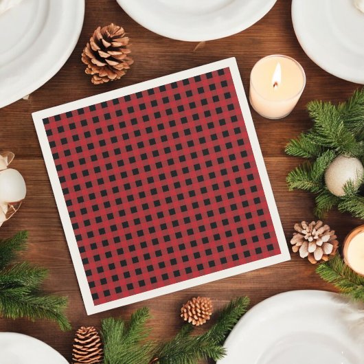Red Buffalo Kariert Holiday Serviette
