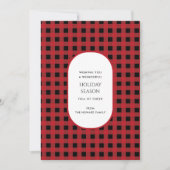 Red Buffalo Kariert Holiday Typografy Holiday Card (Vorderseite)
