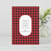 Red Buffalo Kariert Holiday Typografy Holiday Card (Stehend Vorderseite)