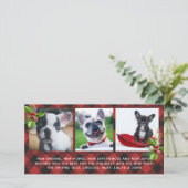 Red Buffalo Kariert Holidays Fotokarte Feiertagskarte (Stehend Vorderseite)