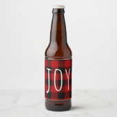 Red Buffalo Kariert & Joy | Happy Holiday Bierflaschenetikett (Vorderseite)