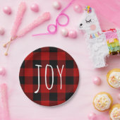 Red Buffalo Kariert & Joy | Happy Holiday Pappteller (Party)