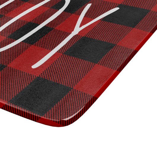 Red Buffalo Kariert & Joy | Happy Holiday Schneidebrett (Ecke)