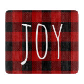 Red Buffalo Kariert & Joy | Happy Holiday Schneidebrett (Vorderseite)