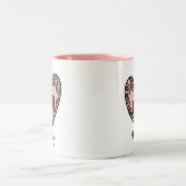 Red Buffalo Kariert Leopard Print Heart Valentines Zweifarbige Tasse (Mittel)