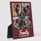 Red Buffalo Kariert Lumberjack Familienfoto Collag Fotoplatte (Seite)