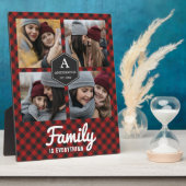 Red Buffalo Kariert Lumberjack Familienfoto Collag Fotoplatte (Seite)