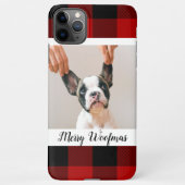 Red Buffalo Kariert & Merry Woofmas mit Hund-Foto iPhone Hülle (Rückseite)