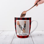 Red Buffalo Kariert & Merry Woofmas mit Hund-Foto Milchtasse<br><div class="desc">Red Buffalo Kariert & Merry Woofmas mit Hund-Foto</div>