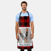 Red Buffalo Kariert & Merry Woofmas mit Hund-Foto Schürze (Getragen)