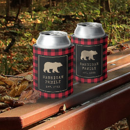 Red Buffalo Kariert mit Bärenfamilie Dosenkühler