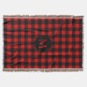 Red Buffalo Kariert mit Custom Monogram Decke (Vorderseite)