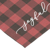 Red Buffalo Kariert mit Joyful Script Christmas Großer Tischläufer (Ecke)