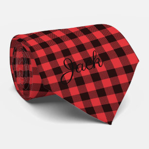 Red Buffalo Kariert Mit Monogramm Neck Tie Krawatte