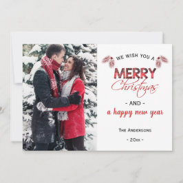 Red Buffalo Kariert | Modernes WeihnachtsFoto Feiertagskarte