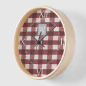 Red Buffalo Kariert Monogram Clock Uhr (Winkel)