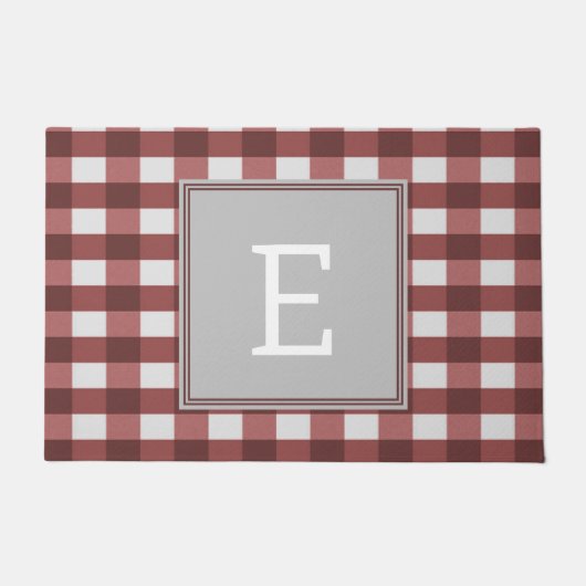 Red Buffalo Kariert Monogram Doormat Fußmatte (Vorderseite)