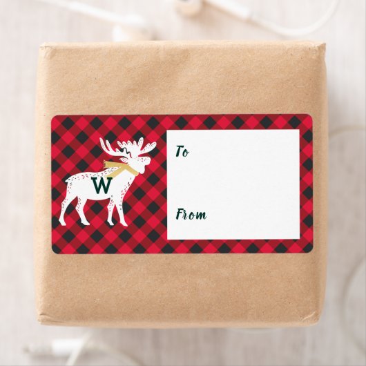 Red Buffalo Kariert Moose Monogram Christmas (Insitu)