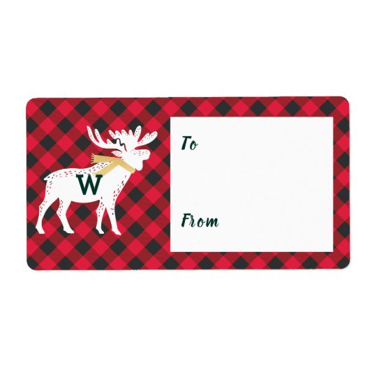 Red Buffalo Kariert Moose Monogram Christmas (Vorne)