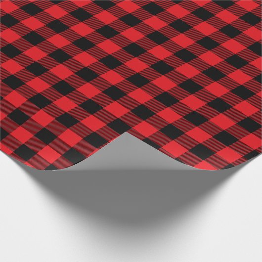 Red Buffalo Kariert Pattern Weihnachten Geschenkpapier (Ecke)