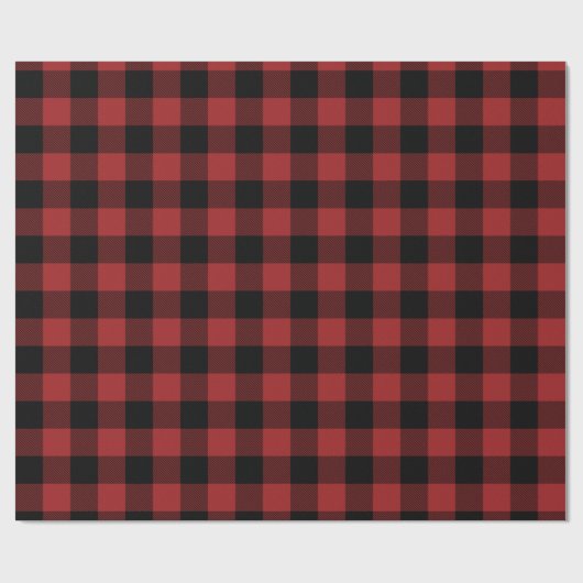 Red Buffalo Kariert Pattern Weihnachtsgeschenk Geschenkpapier (Flach)