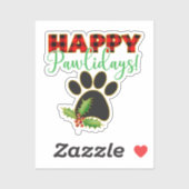 Red Buffalo Kariert Paw Print Christmas Aufkleber (Blatt)