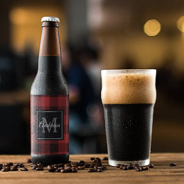 Red Buffalo Kariert | Persönliche Initialzündung | Bierflaschenetikett