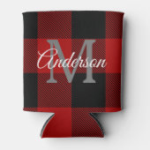 Red Buffalo Kariert | Persönliche Initialzündung | Dosenkühler (Vorderseite)