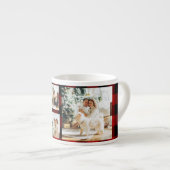 Red Buffalo Kariert | Persönliche Initialzündung | Espressotasse (Vorderseite Rechts)